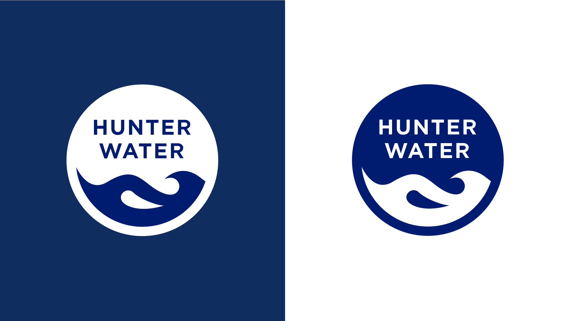 Hunter Water logo examples for embroidery