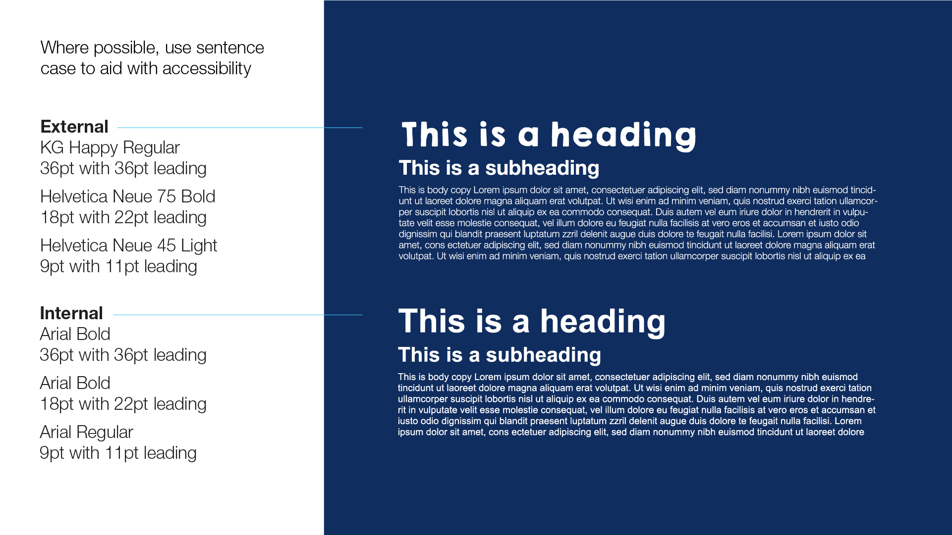 Example of internal and external font usage