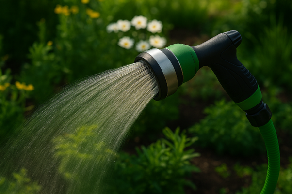 Generic depiction of water pressure from a garden hose