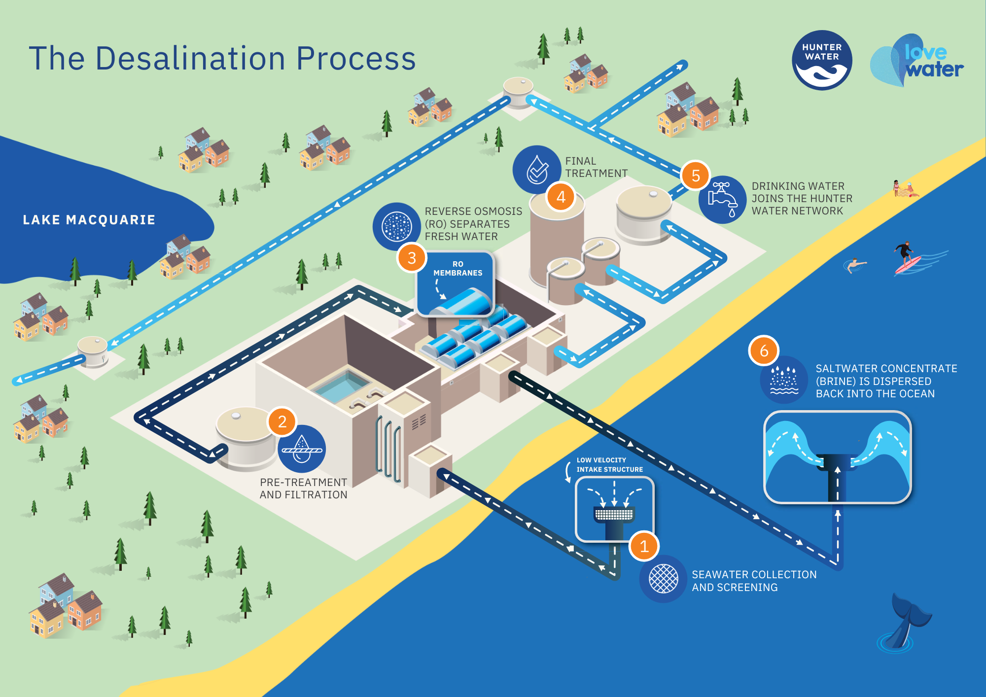 Image showing a graphic representation of the Desalination Process