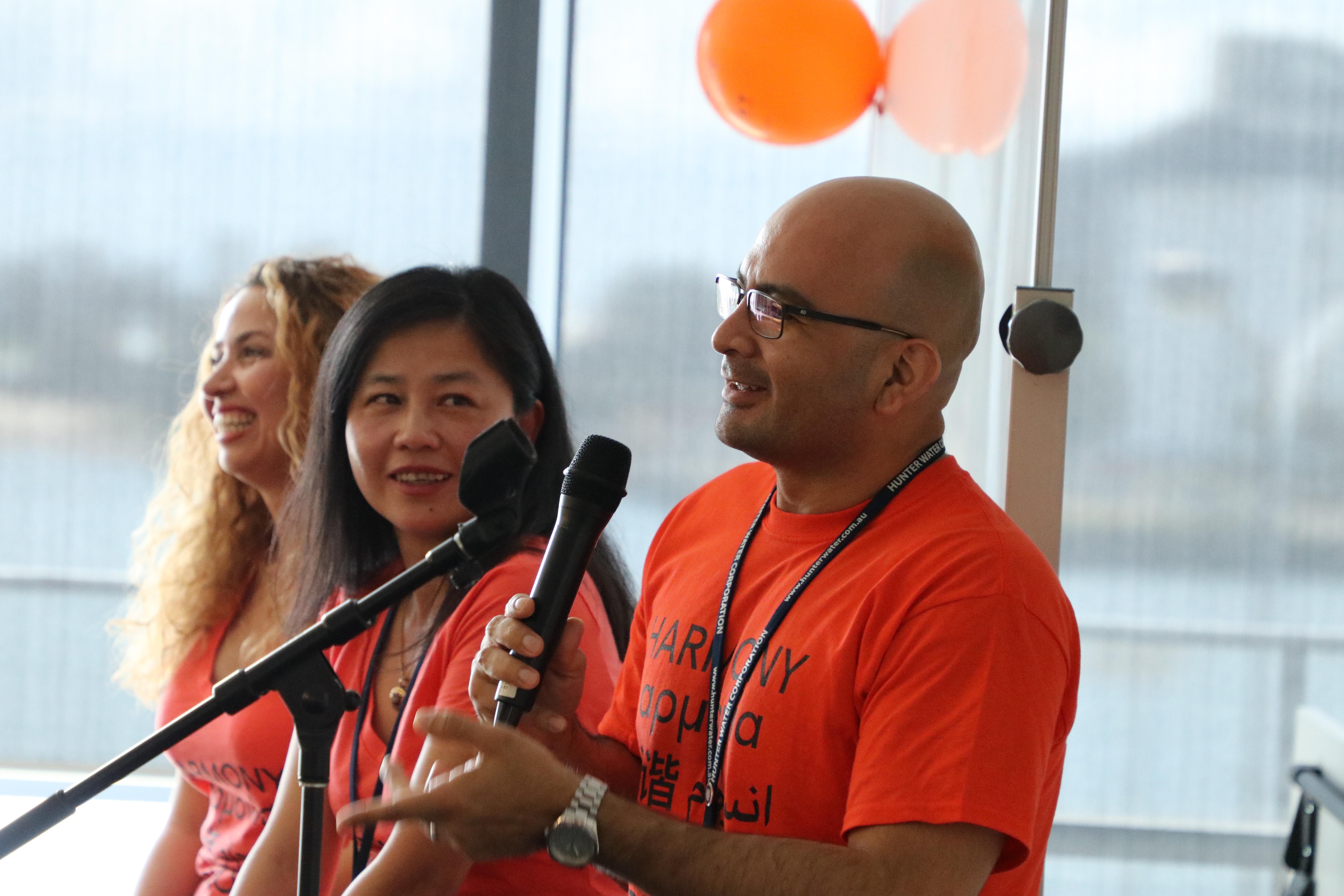 People singing on stage