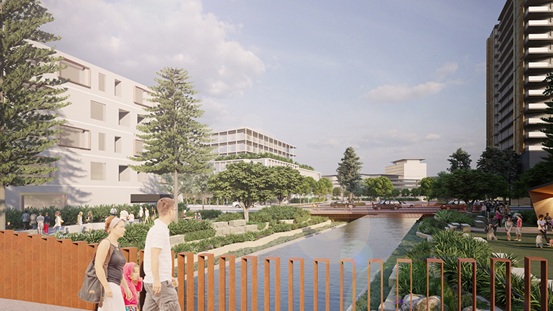 Artist impression of a naturalised Cottage Creek