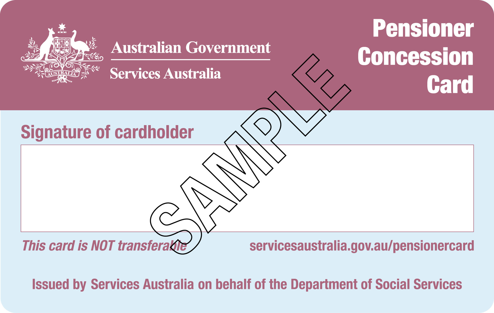 Australian government issued pensioner concession card. Also known as a PCC card