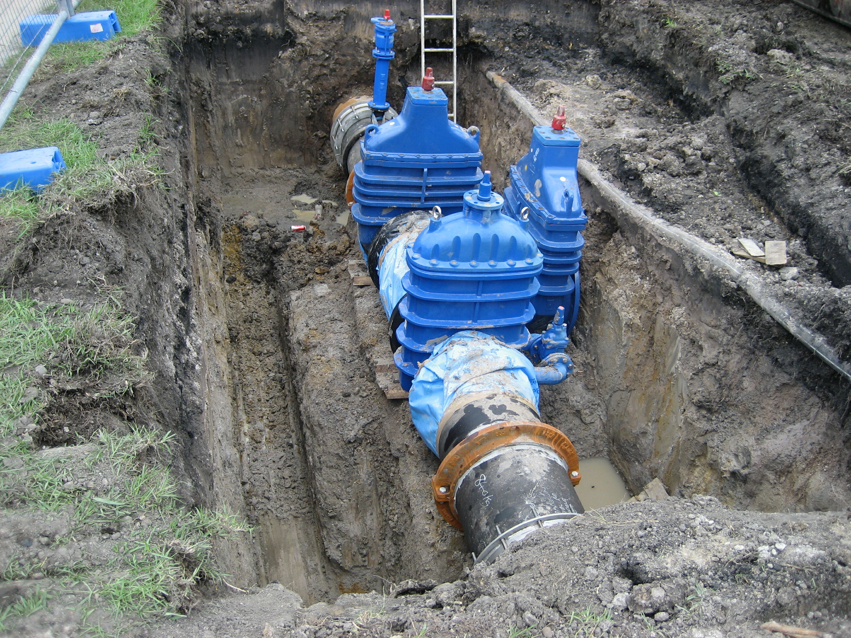 Pipework in excavation